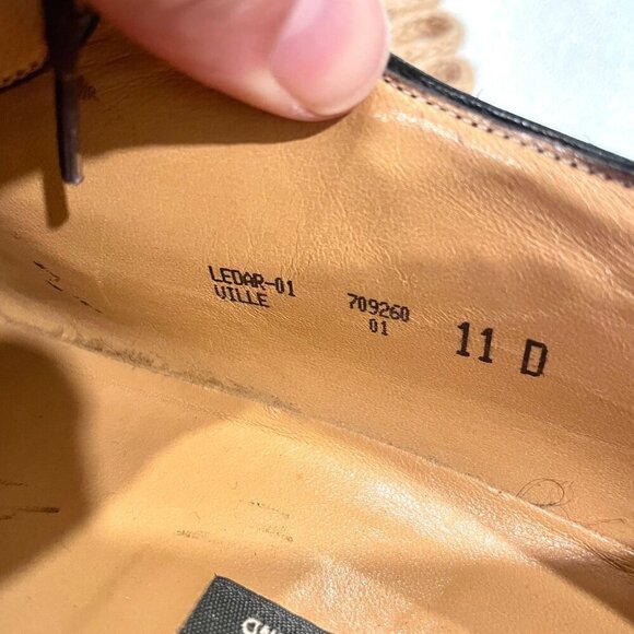 BALLY Wingtip Mens Oxford Shoes Ledar Leather Burgundy Size 10D - Picture 9 of 9